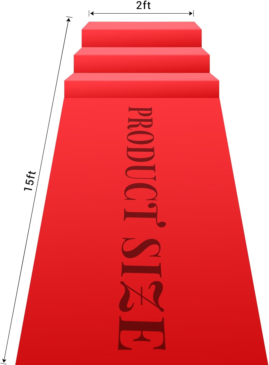 Red Carpet Runner for Party 100 GSM Felt Non-Woven Fabric Runway Carpet for Event, Aisle Runner for Wedding Ceremony Hollywood, Movie Theme Rug Party Decor (Red, 2 X 15 Ft)