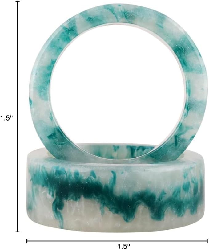12 Pcs Epoxy Resin Napkin Rings Set - Decorative Pastel Table Holders, 1.5" Dia, Art Deco Style - Ideal for Weddings, Dinner, Parties, Home, Dining, Gifting, Indoor & Outdoor (Multi) - CLEENTABLE