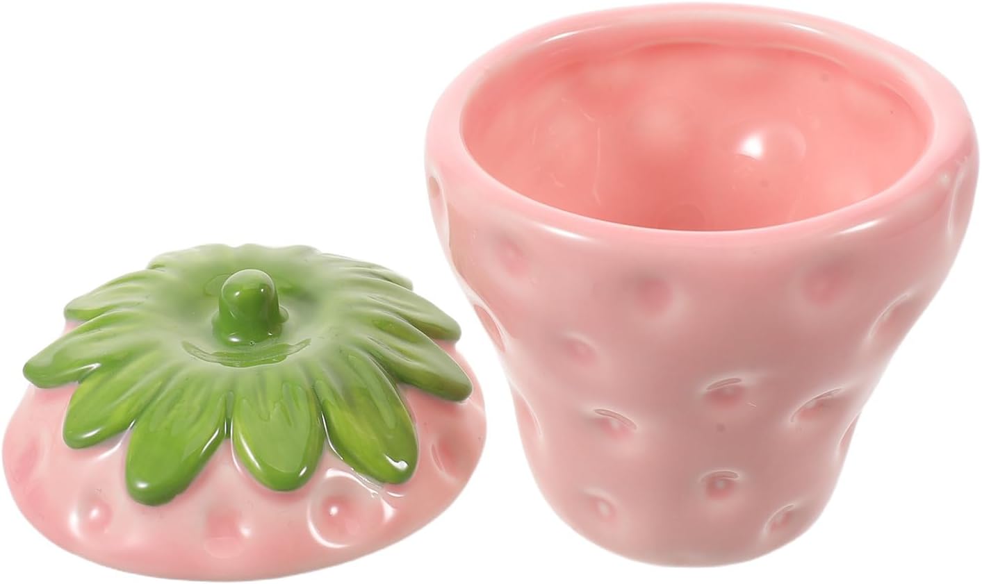 Candle Holder Candle Jar DIY Ceramic Pink Strawberry Shaped Empty Refillable Wax Cup Easy to Clean Aromatherapy for Home and Parties Table Centerpiece