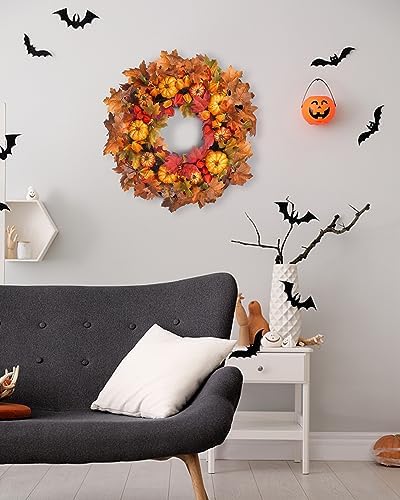thanksgiving fall wreath for front door 24 inch, package contents