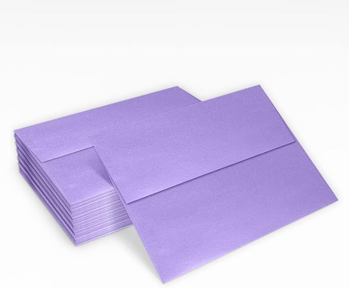 LUXPaper A7 Invitation Envelopes | Peel & Press | 5 1/4" x 7 1/4" | Amethyst Metallic | 80lb. Text | 50 Qty