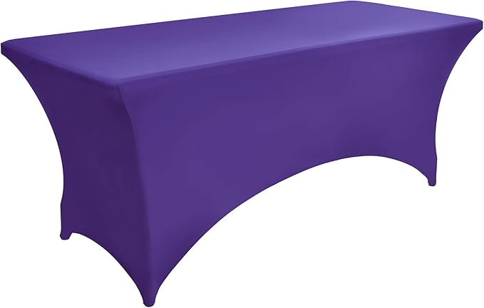 2-Pack 4ft Spandex Table Covers for Rectangular Folding Tables - Wrinkle Resistant Stretch Tight Table Cloths - Ultimate Fitted Table Protector for Parties, Banquet, and Wedding