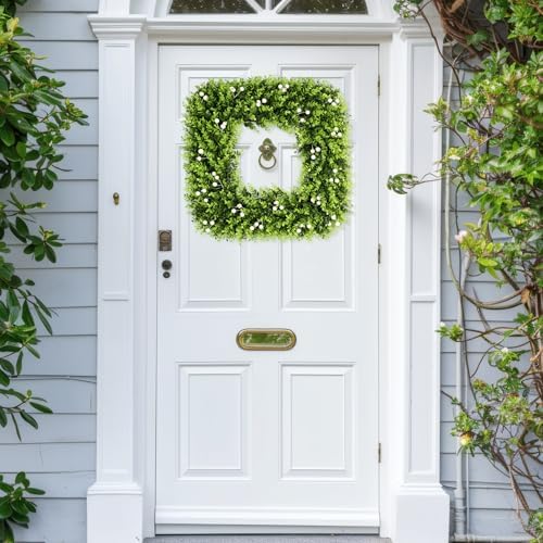 20 in boxwood wreath with white berries, all, package contents
