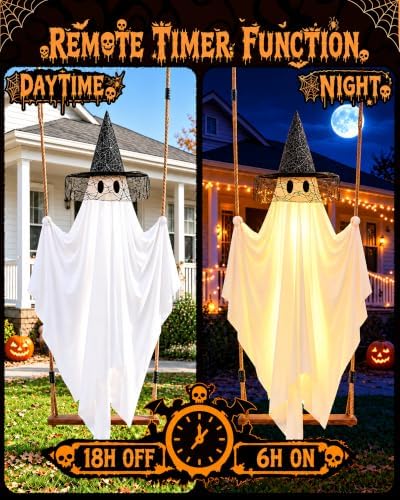 halloween swinging ghost outdoor decor: 6.6ft spooky hanging on a desk or shelf
