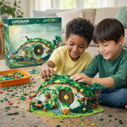 bag end dwarf hole building blocks set (1088 on a desk or shelf