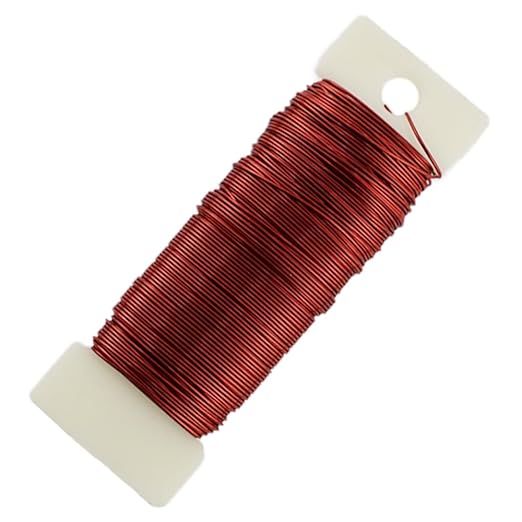HAHIYO 22Gauge Red Metal Floral Wire - 1 Roll, 38 Yards (115 Feet) - Flexible Paddle Wire for Craft, Christmas Wreath, Flower Arrangement, Bouquet Wrapping, Wedding, DIY