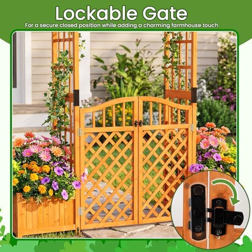 happygrill 83" garden arbor with gate & 2, package contents
