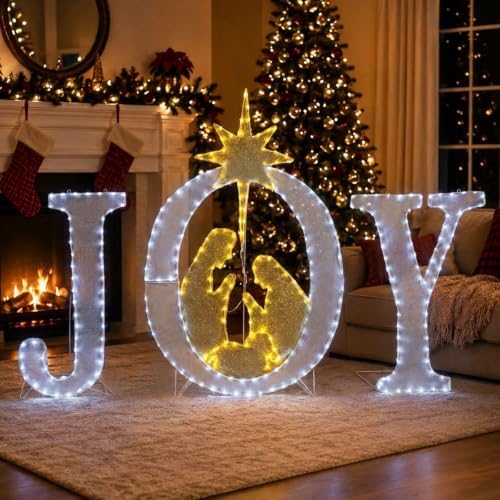 49-inch large outdoor christmas decorations joy lighted sign, view 15