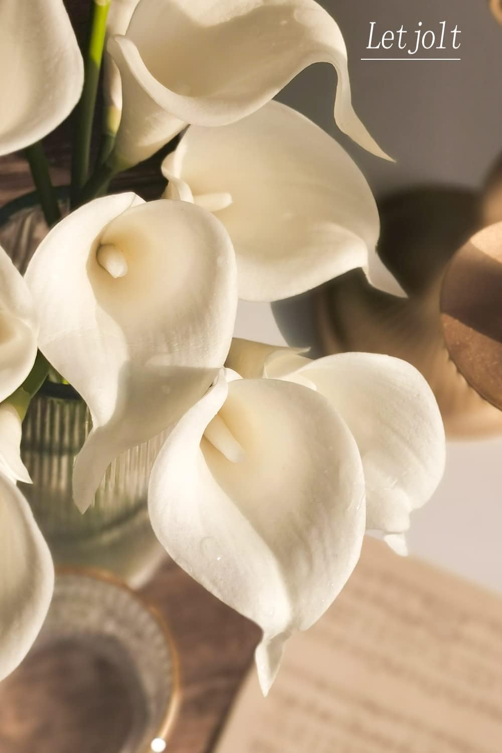 Letjolt White Artificial Calla Lily 12Pcs Realistic Flowers Bouquet | Wedding Bride Shower, Blessing Gift, Home Decoration, Faux Calla Lilies