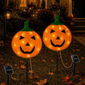 solar halloween pumpkin stake light with 8 lighting, main product view