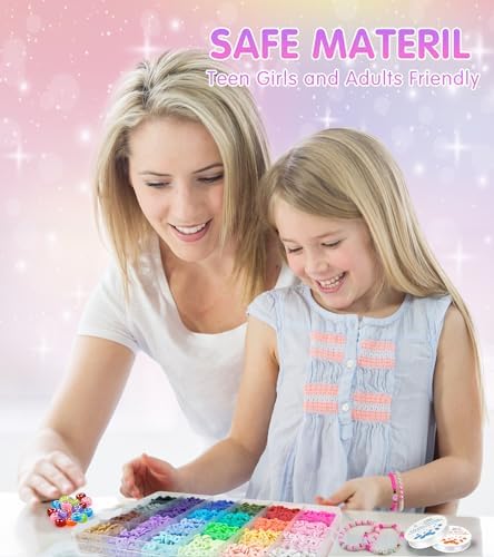 gionlion clay beads friendship bracelet making kit, 72, package contents