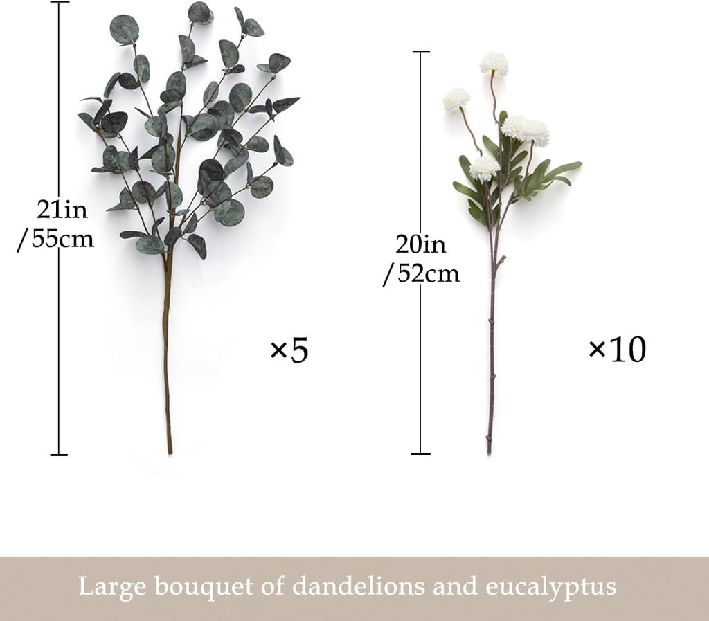 laelfe 10 kiku artificial flowers + 5 large, close-up detail