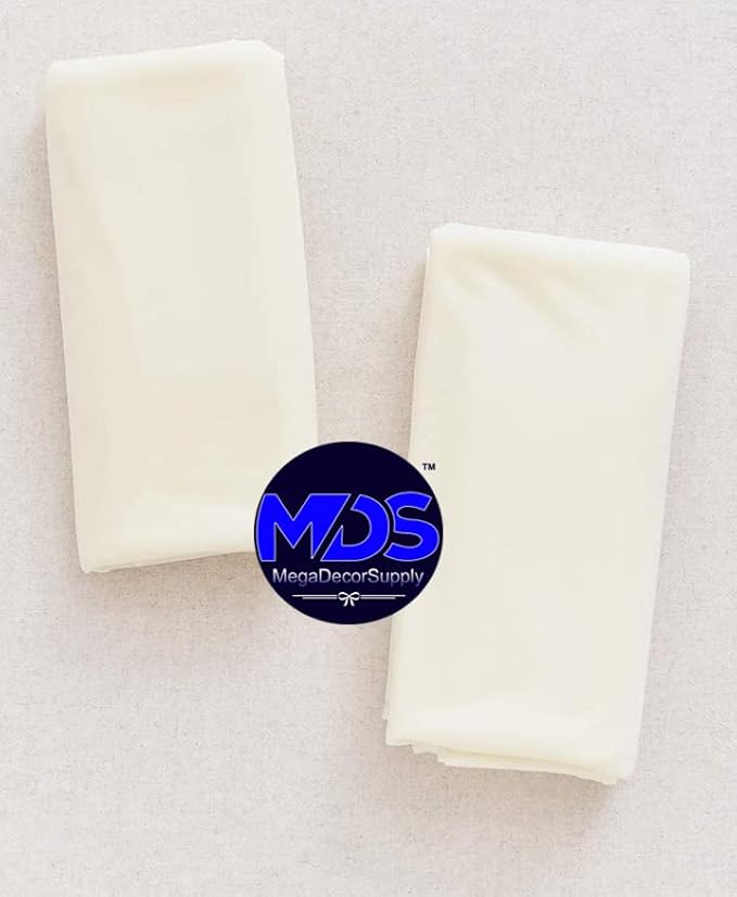 MDS Halloween Chiffon Draping Fabric - 1 Panel, 30" Wide x 75ft Long - Sheer Spooky Arbor & Canopy Drapery for Haunted House Backdrops, Party Ceilings, DIY Costumes & Themed Events - Ivory