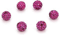 100pcs Adabele Grade A Suncatcher Crystal Rhinestone Pave Loose Beads 10mm Fuchsia Pink Polymer Clay Disco Ball Spacers Compatible with Shamballa All Craft Jewelry Making DB10-22