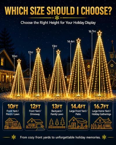 12ft smart 3d rgb animated outdoor christmas cone, view 9
