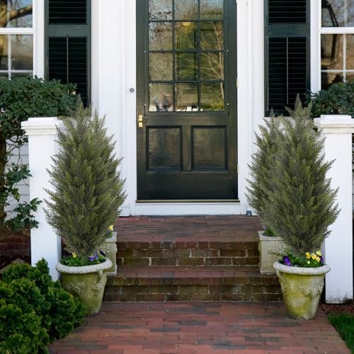 3.6ft fake topiary trees artificial outdoor 2 pcs, side view