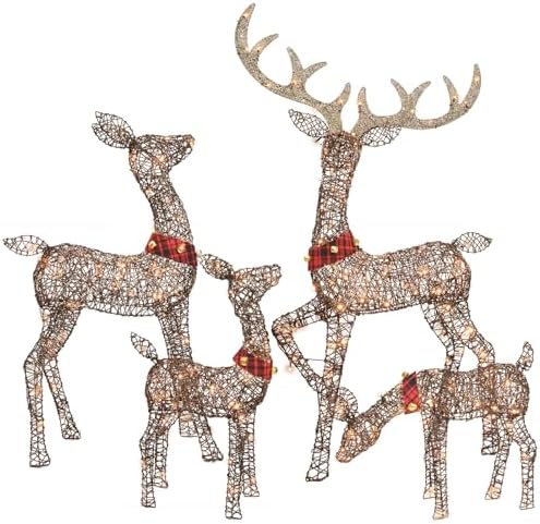 rattan deer family outdoor christmas decorations - 4, view 9