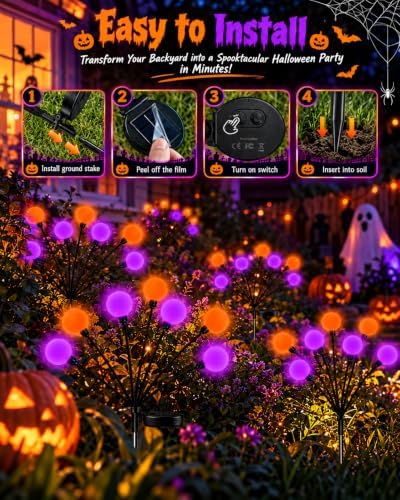 ozs 6 pack orange purple halloween decorations outdoor on a desk or shelf