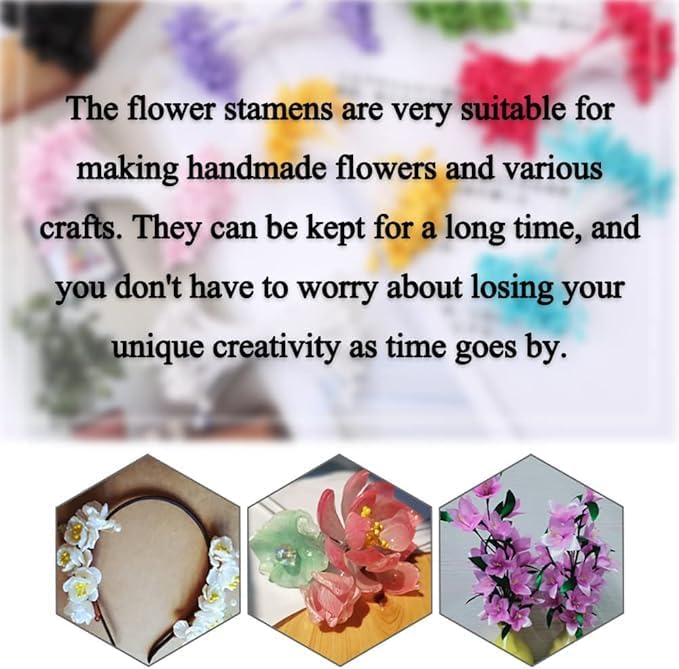 HAHIYO 700 Pcs 3mm Black Pearl Double Head Artificial Flower Pistil with Pearlized Floral Stamen for Flower Making & Decoration