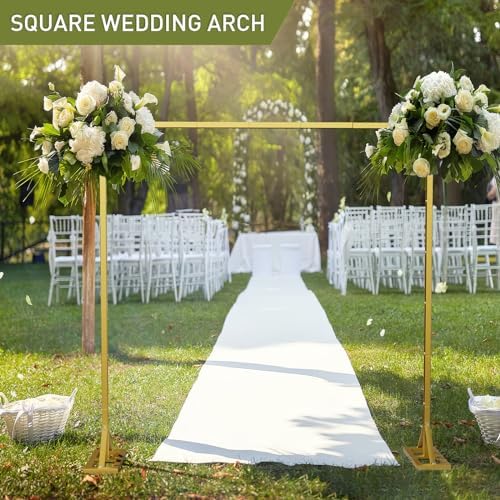 ogemxu 8.2ft backdrop stand, square wedding arch &, side view
