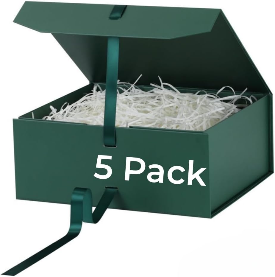 goooodgift large gift box green 5 pack 13.5x11x5.3, main product view