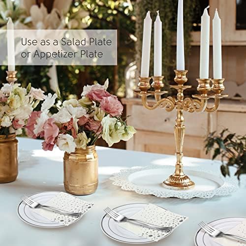 silver dessert plates set, 100 wedding plates, forks, view 9