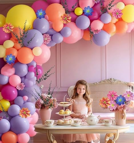 hot pink purple balloon arch double stuffed balloons, package contents