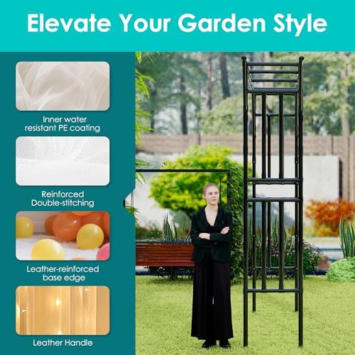 twira flat top garden arch trellis, 11ft x showing dimensions