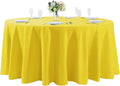 108 inch Round Tablecloth Washable Polyester Table Cloth Decorative Table Cover for Wedding Party Dining Banquet（108 inch, Yellow）