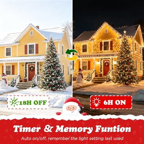 quntis battery powered string lights outdoor, 132ft 300 showing dimensions