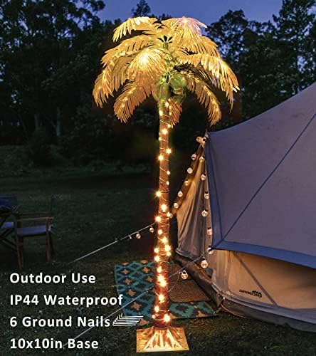 5ft light up palm trees outdoor with remote, front angle view