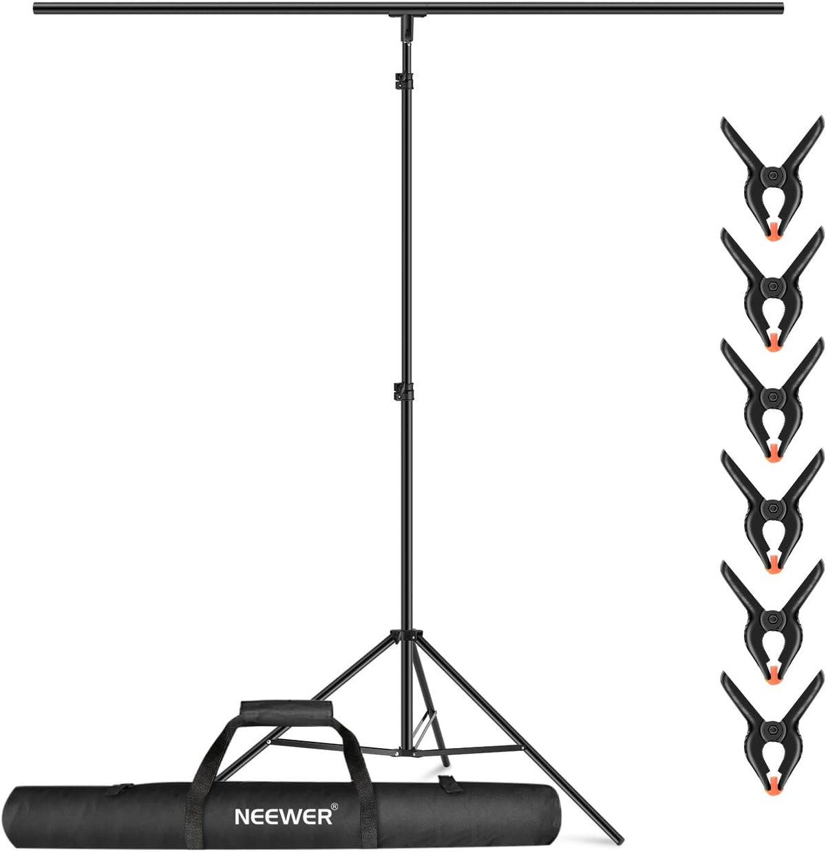 Neewer T-Shaped Background Backdrop Support Stand Kit, 8.5ft/2.6m Tall Adjust...