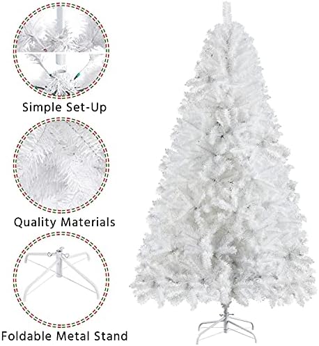 yaheetech 6ft white artificial christmas pine tree seasonal showing dimensions