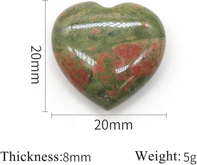 LE SKY 20 Pcs Natural Decorative Stones No Hole Heart Shape Healing Crystal Agate Chakra Beads for Home Jewelry Ornament