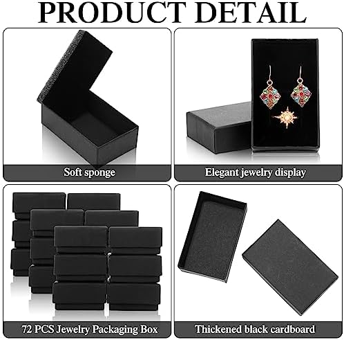 batiyeer 96 pcs black cardboard jewelry boxes with on a desk or shelf