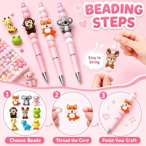 3d animals silicone focal beads bulk for pens, close-up detail