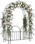 7ft garden arbor with gate, garden arch trellis, main product view
