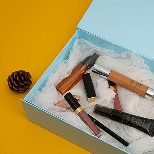 blue magnetic large gift box with lid, 13x9x4 on a desk or shelf