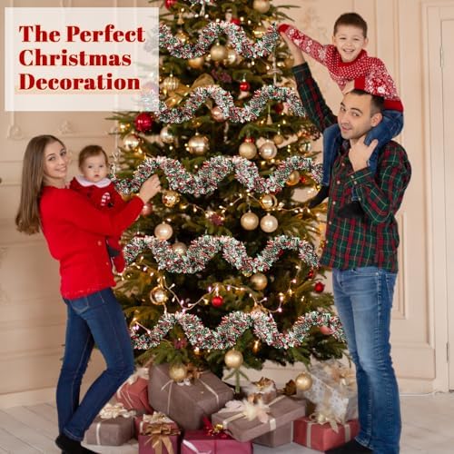 295 feet christmas tinsel garland, red, green, silver, package contents