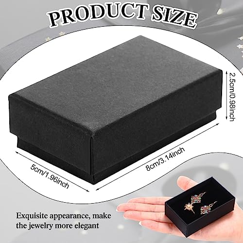 batiyeer 96 pcs black cardboard jewelry boxes with shown in use