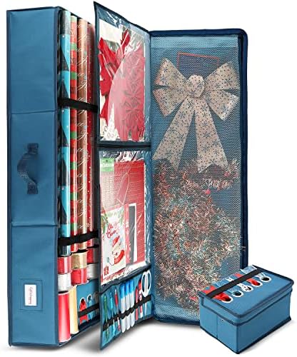 hearth & harbor wrapping paper storage container showing dimensions