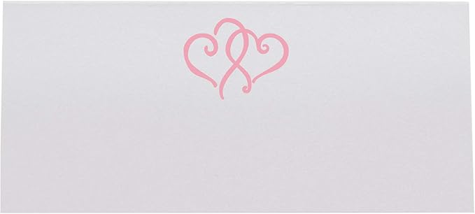 Linked Hearts Printable Place Cards, Pink (Choose Color), Set of 60 (10 Sheets), Laser & Inkjet Printers - Wedding, Party, Dinner, and Special Events - Made in the USA