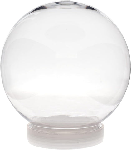 Creative Hobbies 5 Inch (130mm) DIY Snow Globe Water Globe - Clear Plastic with Screw Off Cap | Perfect for DIY Crafts and Customization
