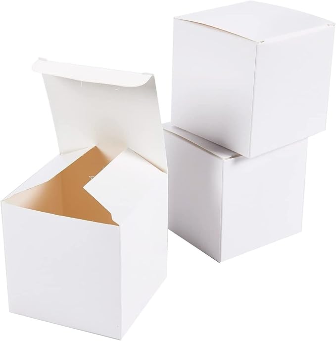 Juvale Bridesmaid Proposal Box - 3 x 3 x 3 In, 100-Count White Mini Gift Boxes with Lids & Cookie Case for Candy & Candle Packaging - Durable Paper & Easy Assembly