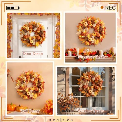 fall wreaths for front door outside, fall door on a desk or shelf