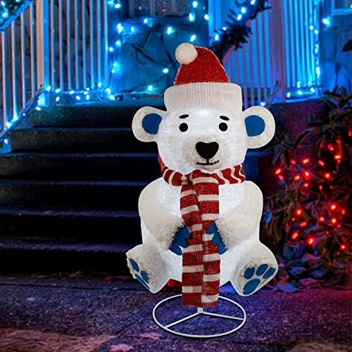 glintoper lighted christmas decorations, pre-lit pop up plush showing dimensions