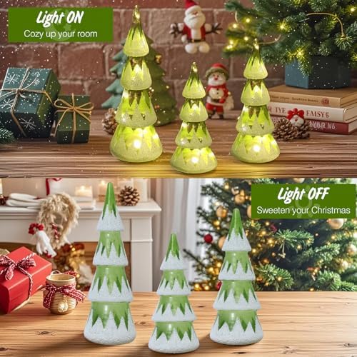 lewondr led glass christmas tree tabletop, snow cover, package contents