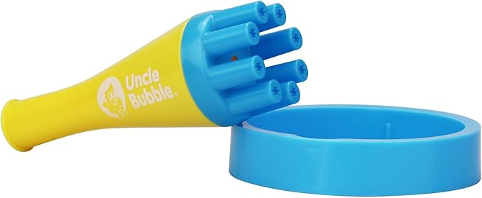Uncle Bubble Blower for Kids and Toddlers 3, Uncle Bubble Mini Bubble Blower 3 Colors Family Set| Blow Thousands of Bubbles a Time