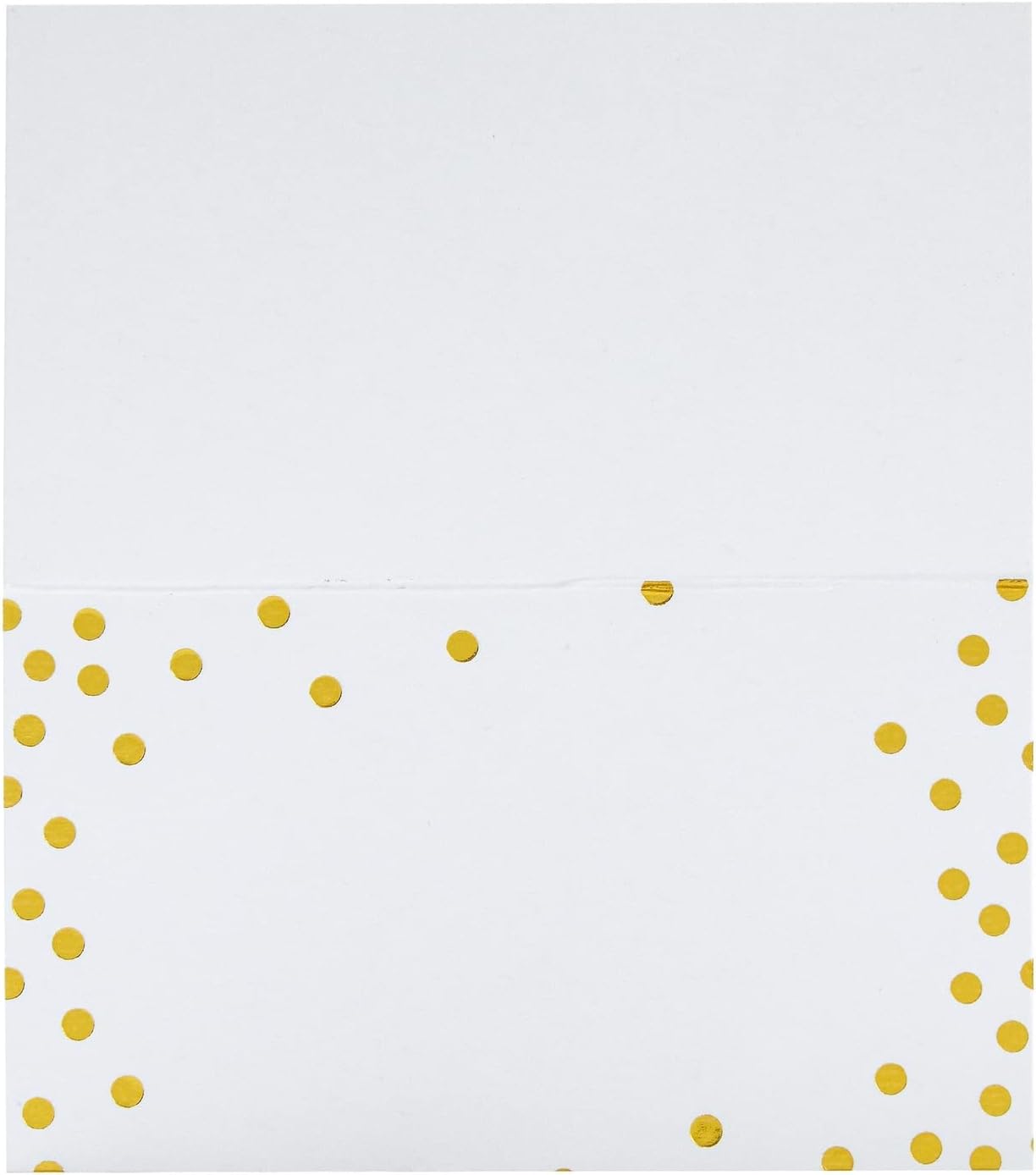 Best Paper Greetings Place Cards for Table Setting - 3.5 x 2 In Folded, 100 Pack, Gold Foil Polka Dots, 250gsm Paper - Place Card Holders & Food Tags for Weddings & Dinner Parties