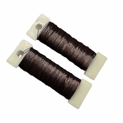 76Yards 22Gauge Coffee Colour Metal Floral Wire Flexible Paddle Florist Garden Wire for Flower Arrangement,Crafts,Christmas Wreaths Tree,Garland.